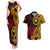 Papua New Guinea Island Couples Matching Tank Maxi Dress and Hawaiian Shirt Bird of Paradise with Gold Polynesian Tribal LT9 Gold - Polynesian Pride