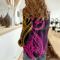 Papua New Guinea Island Women Casual Shirt Bird of Paradise with Gold Polynesian Tribal LT9 - Polynesian Pride