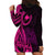 Papua New Guinea Island Hoodie Dress Bird of Paradise with Pink Polynesian Tribal LT9 - Polynesian Pride