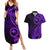 Papua New Guinea Island Couples Matching Summer Maxi Dress and Hawaiian Shirt Bird of Paradise with Purple Polynesian Tribal LT9 Purple - Polynesian Pride