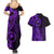 Papua New Guinea Island Couples Matching Summer Maxi Dress and Hawaiian Shirt Bird of Paradise with Purple Polynesian Tribal LT9 - Polynesian Pride