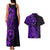 Papua New Guinea Island Couples Matching Tank Maxi Dress and Hawaiian Shirt Bird of Paradise with Purple Polynesian Tribal LT9 - Polynesian Pride