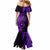 Papua New Guinea Island Mermaid Dress Bird of Paradise with Purple Polynesian Tribal LT9 - Polynesian Pride