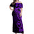 Papua New Guinea Island Off Shoulder Maxi Dress Bird of Paradise with Purple Polynesian Tribal LT9 Women Purple - Polynesian Pride