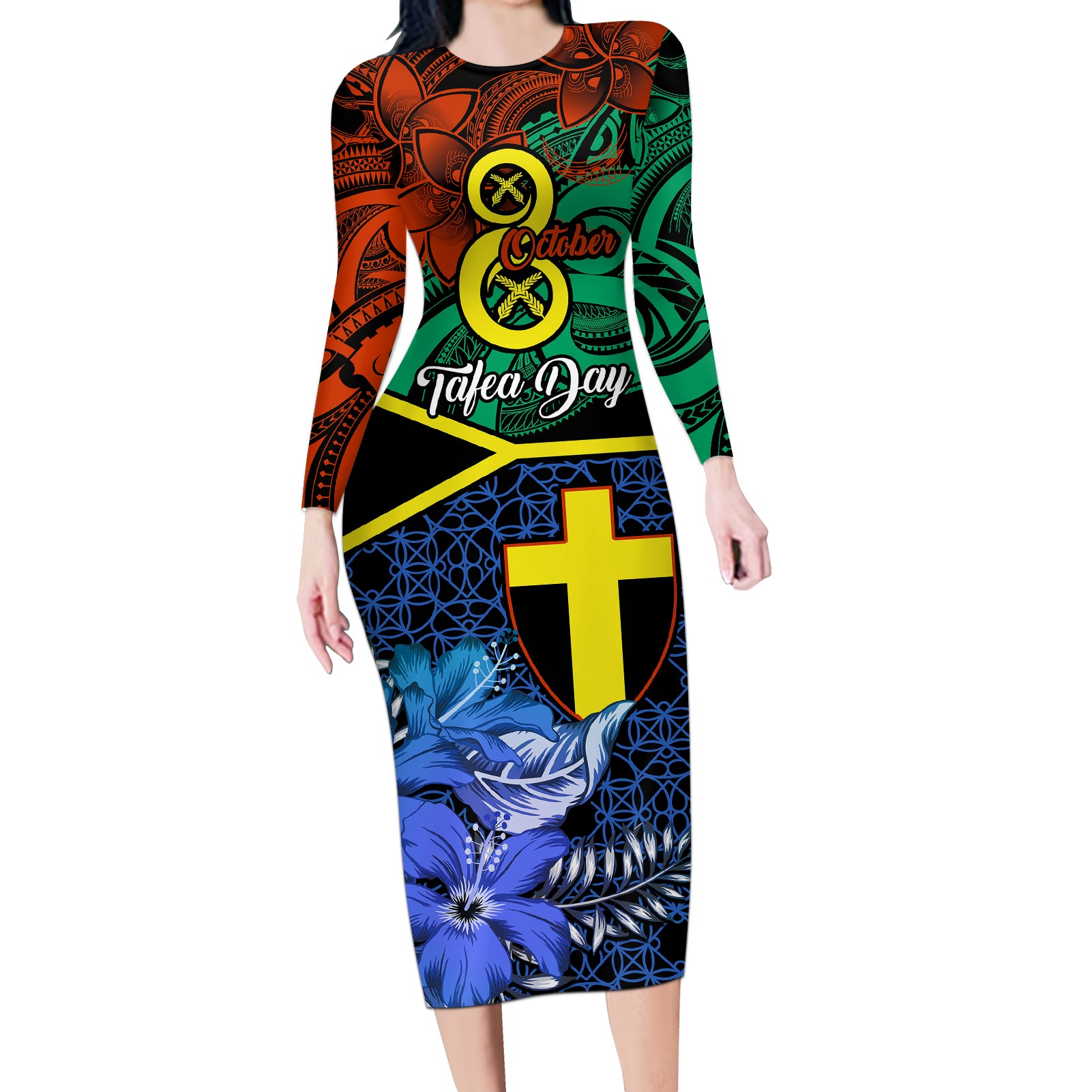 tafea-day-long-sleeve-bodycon-dress-vanuatu-sand-drawing-with-polynesian-pattern