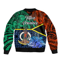 Tafea Day Sleeve Zip Bomber Jacket Vanuatu Sand Drawing With Polynesian Pattern LT9 - Polynesian Pride