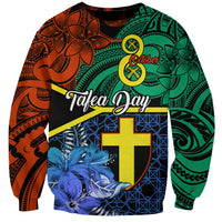 Tafea Day Sweatshirt Vanuatu Sand Drawing With Polynesian Pattern LT9 Unisex Blue - Polynesian Pride