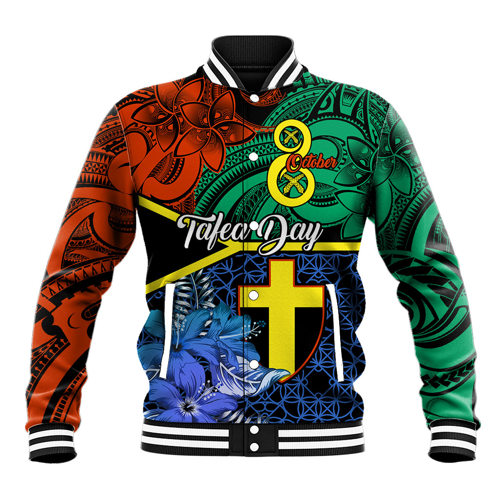 Personalised Tafea Day Baseball Jacket Vanuatu Sand Drawing With Polynesian Pattern LT9 Unisex Blue - Polynesian Pride