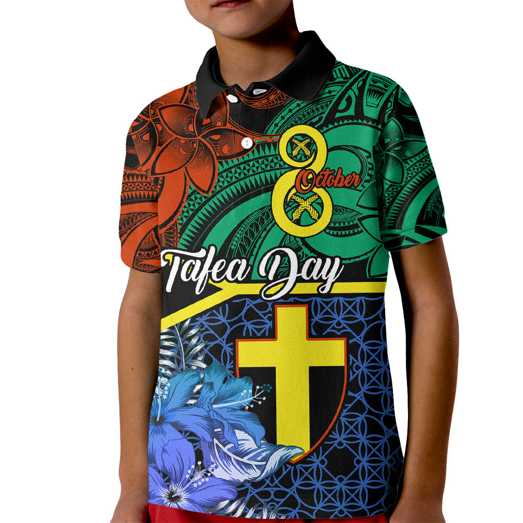 Personalised Tafea Day Kid Polo Shirt Vanuatu Sand Drawing With Polynesian Pattern LT9 Kid Blue - Polynesian Pride