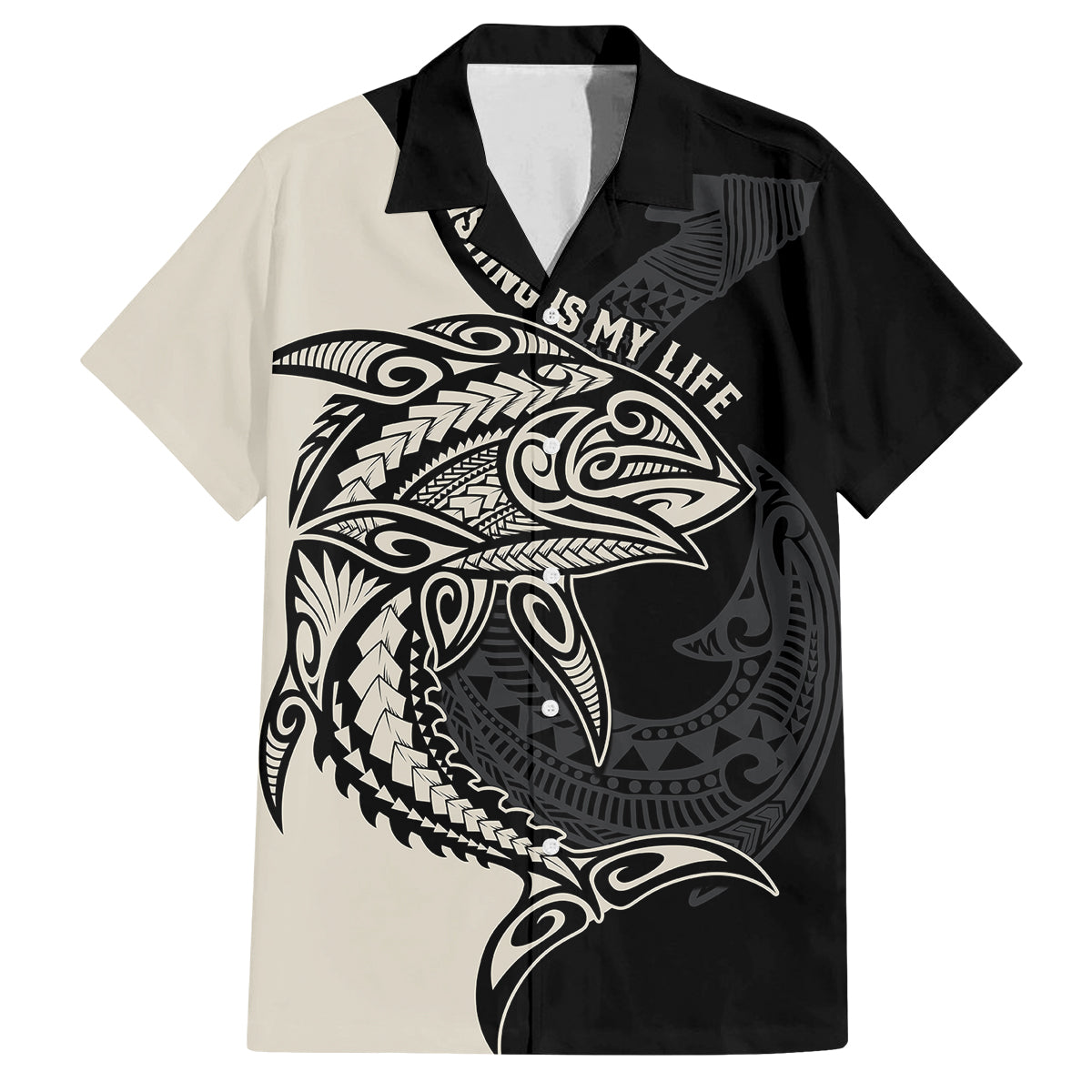 personalised-polynesia-fishing-family-matching-summer-maxi-dress-and-hawaiian-shirt-with-maori-hei-matau-fish-hook-gold-art