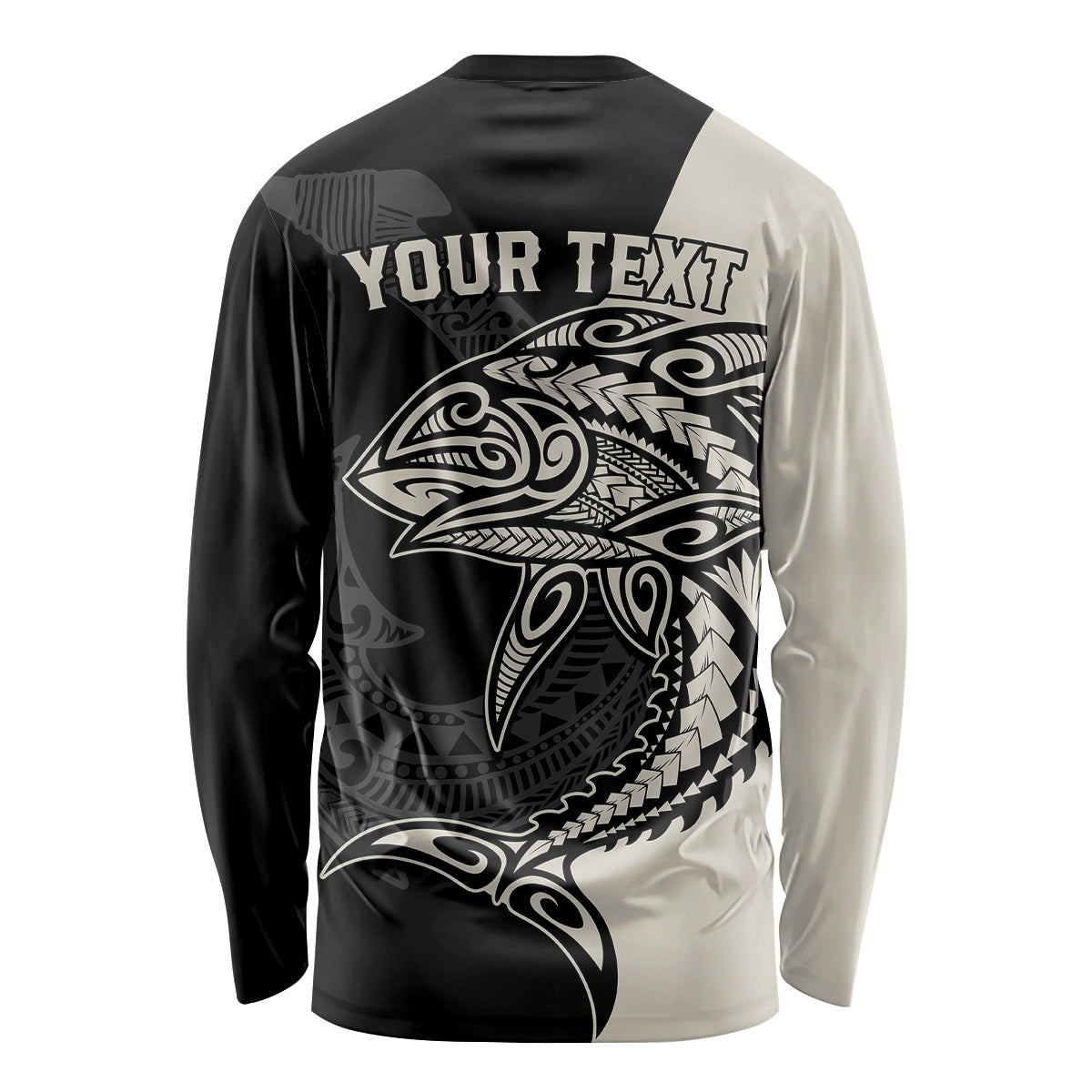 Personalised Polynesia Fishing Long Sleeve Shirt With Maori Hei Matau Fish Hook Gold Art LT9 - Polynesian Pride