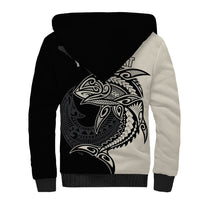 Personalised Polynesia Fishing Sherpa Hoodie With Maori Hei Matau Fish Hook Gold Art LT9 - Polynesian Pride