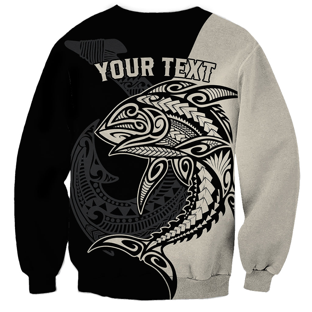 Personalised Polynesia Fishing Sweatshirt With Maori Hei Matau Fish Hook Gold Art LT9 - Polynesian Pride