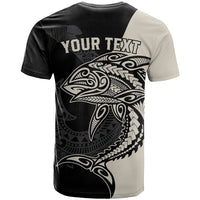 Personalised Polynesia Fishing T Shirt With Maori Hei Matau Fish Hook Gold Art LT9 - Polynesian Pride