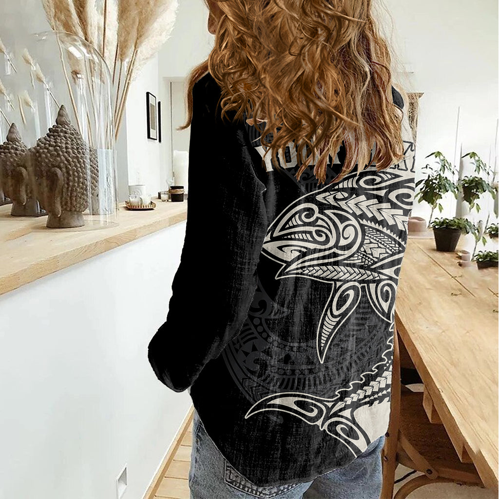 personalised-polynesia-fishing-women-casual-shirt-with-maori-hei-matau-fish-hook-gold-art