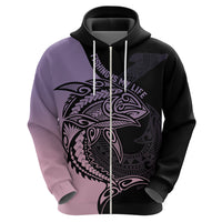 Personalised Polynesia Fishing Hoodie With Maori Hei Matau Fish Hook Pastel Art LT9 - Polynesian Pride