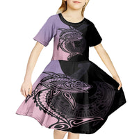 personalised-polynesia-fishing-kid-short-sleeve-dress-with-maori-hei-matau-fish-hook-pastel-art