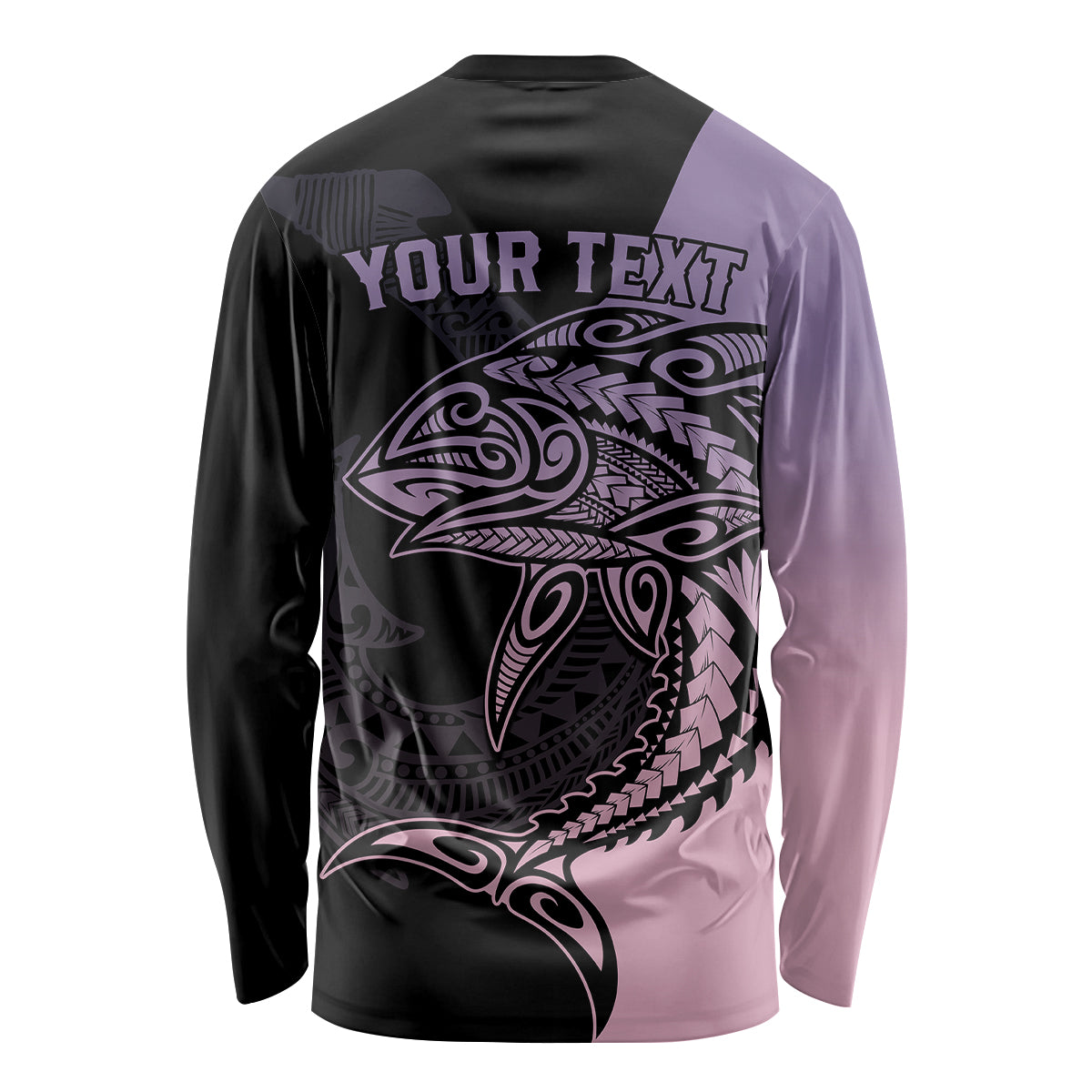 Personalised Polynesia Fishing Long Sleeve Shirt With Maori Hei Matau Fish Hook Pastel Art LT9 - Polynesian Pride
