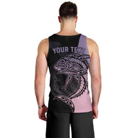 Personalised Polynesia Fishing Men Tank Top With Maori Hei Matau Fish Hook Pastel Art LT9 - Polynesian Pride