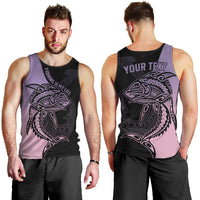 Personalised Polynesia Fishing Men Tank Top With Maori Hei Matau Fish Hook Pastel Art LT9 - Polynesian Pride