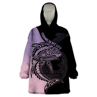Personalised Polynesia Fishing Wearable Blanket Hoodie With Maori Hei Matau Fish Hook Pastel Art LT9 One Size Pastel - Polynesian Pride