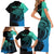 personalised-polynesia-fishing-family-matching-short-sleeve-bodycon-dress-and-hawaiian-shirt-with-maori-hei-matau-fish-hook-turquoise-art