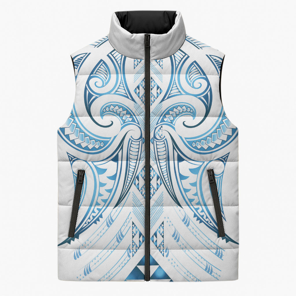 Maori Rugby Custom Ngaru Mangopare Sleeveless Puffer Jacket Kahui Whetu Niho Taniwha Motif LT9 Unisex Galaxy - Polynesian Pride