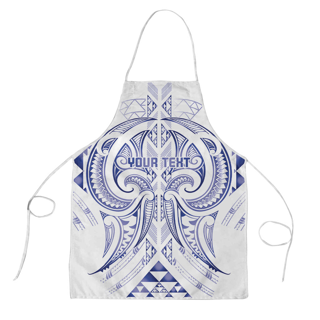 Maori Rugby Custom Ngaru Mangopare Apron Kikorangi Niho Taniwha Motif LT9 Blue - Polynesian Pride
