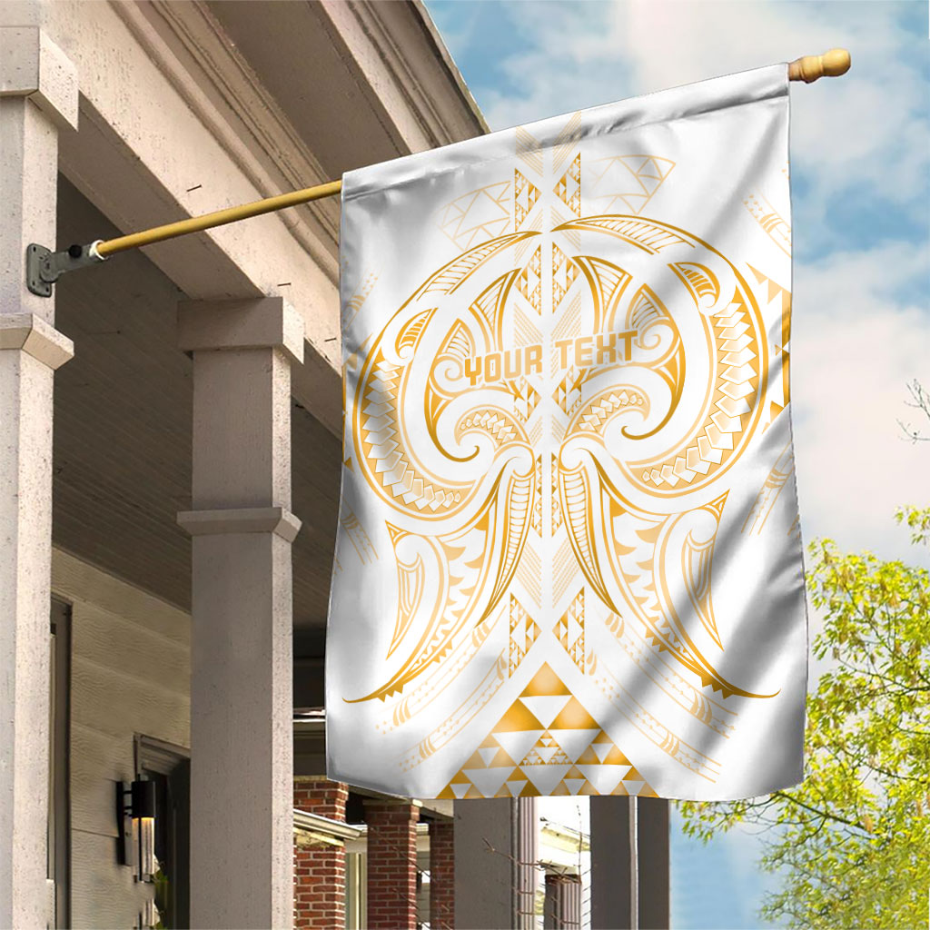 Maori Rugby Custom Ngaru Mangopare Garden Flag Koura Niho Taniwha Motif LT9 House Flag Gold - Polynesian Pride