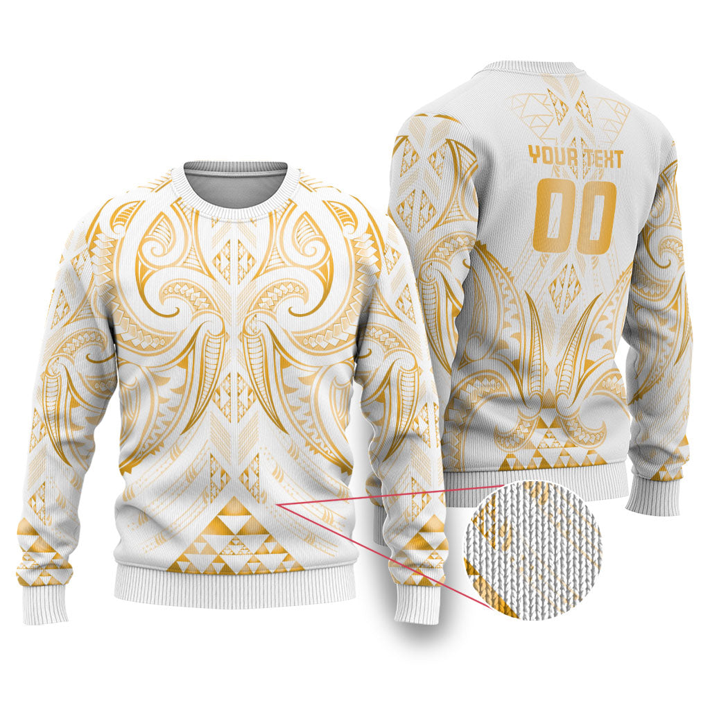 Maori Rugby Custom Ngaru Mangopare Ugly Christmas Sweater Koura Niho Taniwha Motif