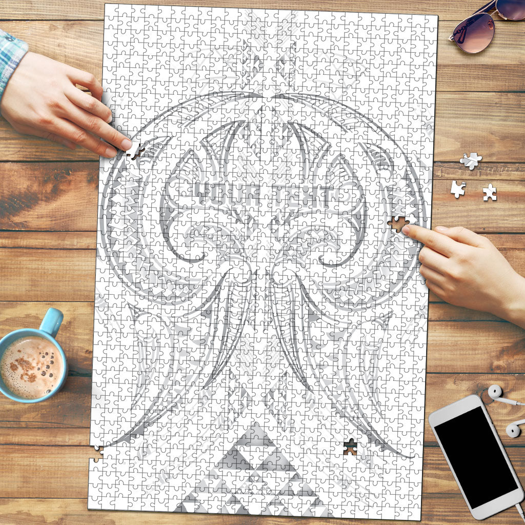 Maori Rugby Custom Ngaru Mangopare Puzzle Kiwikiwi Niho Taniwha Motif LT9 Grey - Polynesian Pride