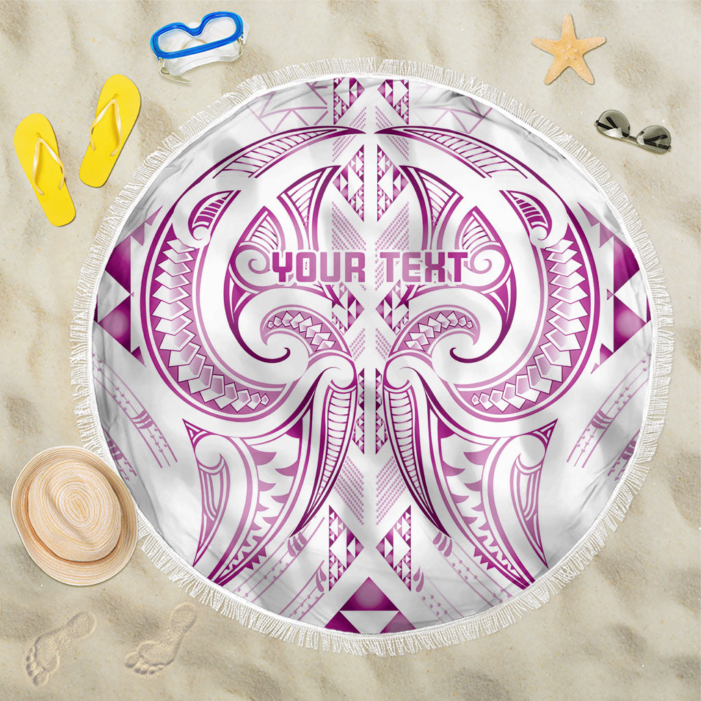 Maori Rugby Custom Ngaru Mangopare Beach Blanket Mawhero Niho Taniwha Motif LT9 One Size 150cm Pink - Polynesian Pride