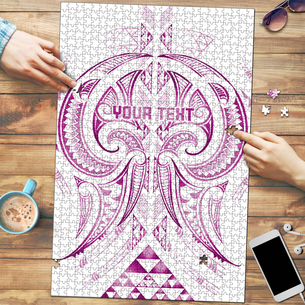 Maori Rugby Custom Ngaru Mangopare Puzzle Mawhero Niho Taniwha Motif LT9 Pink - Polynesian Pride