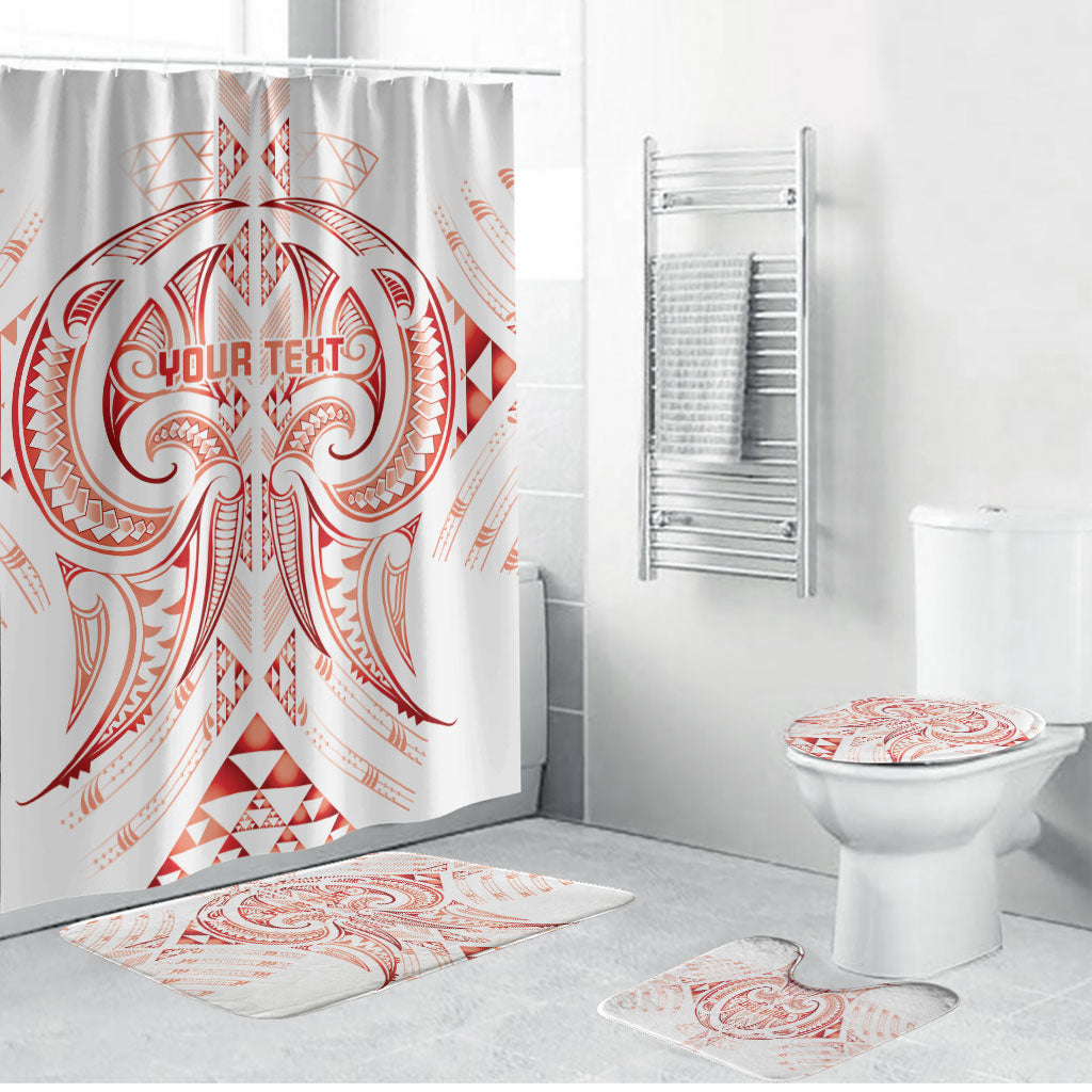 Maori Rugby Custom Ngaru Mangopare Bathroom Set Whero Niho Taniwha Motif LT9 Bathroom Set (4 pcs) Red - Polynesian Pride
