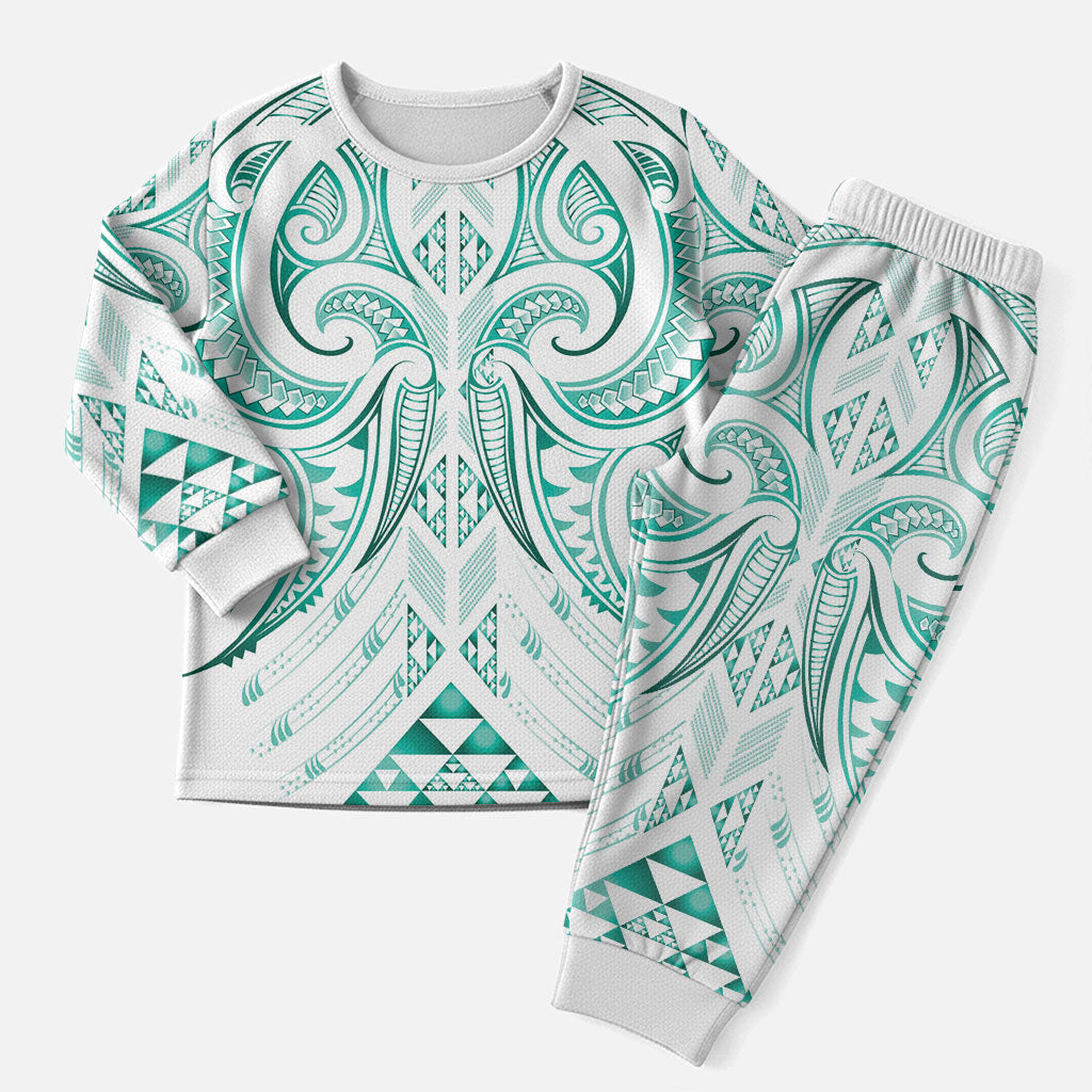 Maori Rugby Custom Ngaru Mangopare Christmas Pajama Set Karikiorangi Taniwha Motif