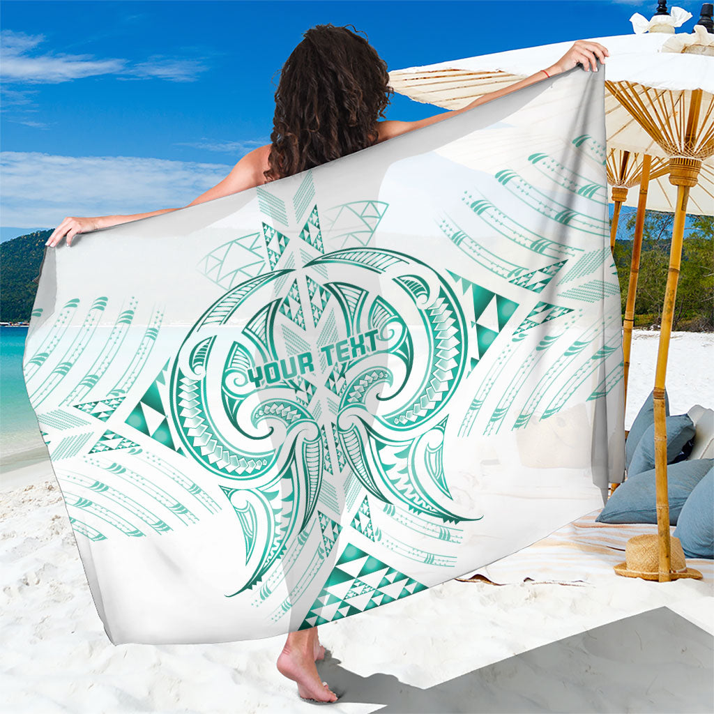 Maori Rugby Custom Ngaru Mangopare Sarong Karikiorangi Taniwha Motif LT9 One Size 44 x 66 inches Turquoise - Polynesian Pride