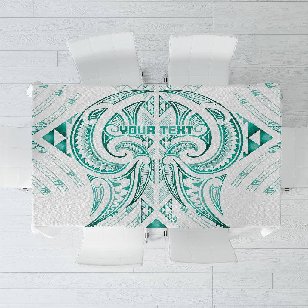 Maori Rugby Custom Ngaru Mangopare Tablecloth Karikiorangi Taniwha Motif LT9 Turquoise - Polynesian Pride