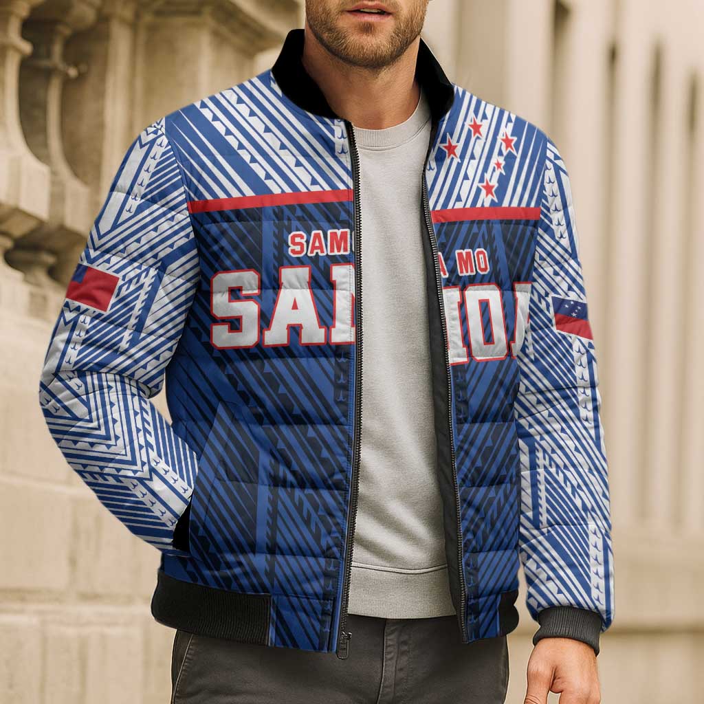 Custom Rugby Toa Samoa Bomber Puffer Jacket Samoa mo Samoa Island Warrior Pride - Polynesian Pride