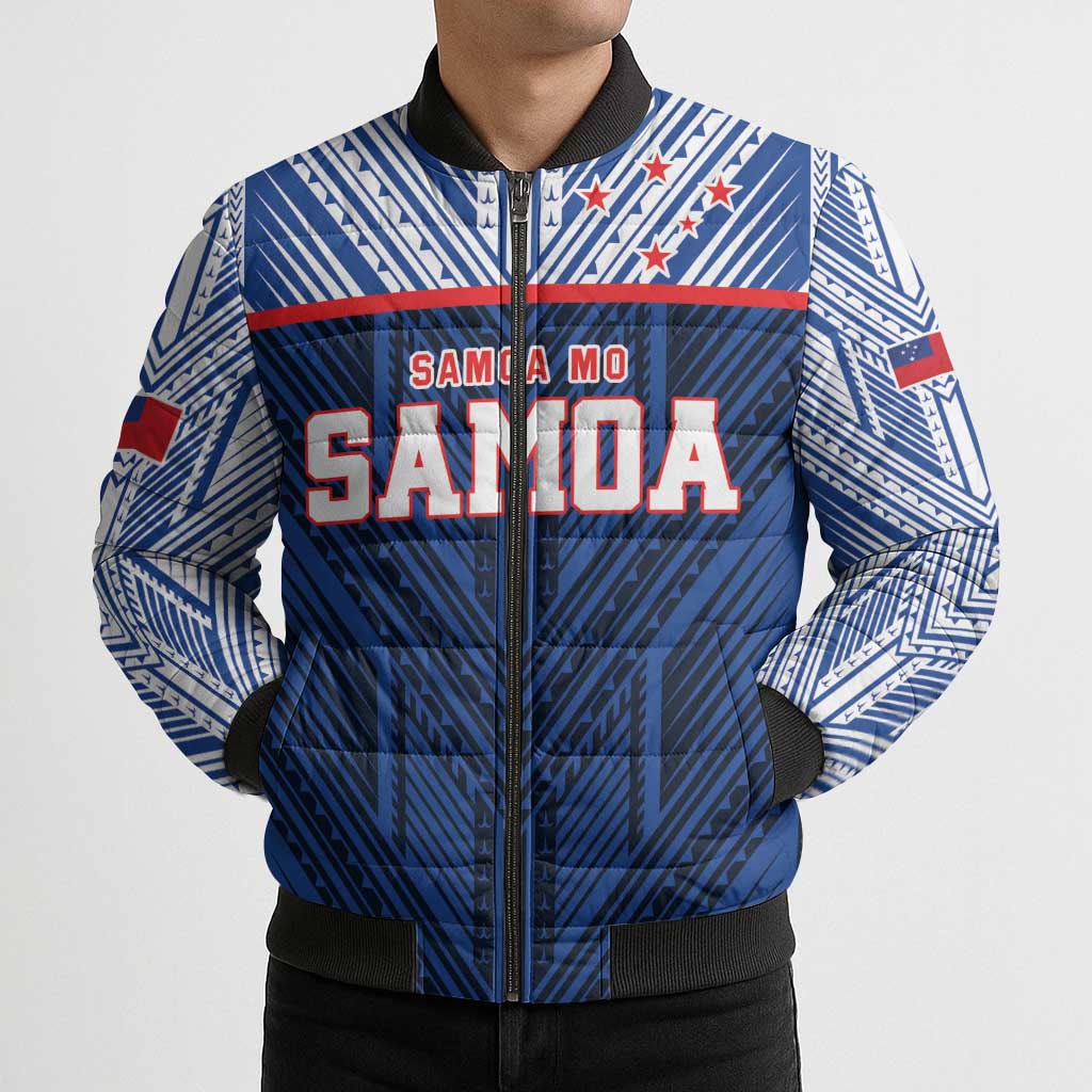 Custom Rugby Toa Samoa Bomber Puffer Jacket Samoa mo Samoa Island Warrior Pride - Polynesian Pride
