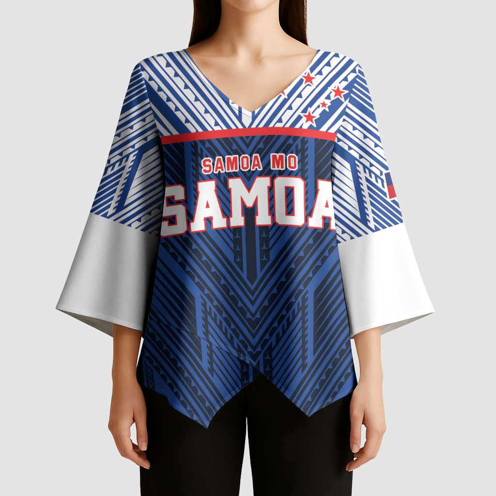 Custom Rugby Toa Samoa Kimono Sleeve Blouse Samoa mo Samoa Island Warrior Pride - Polynesian Pride