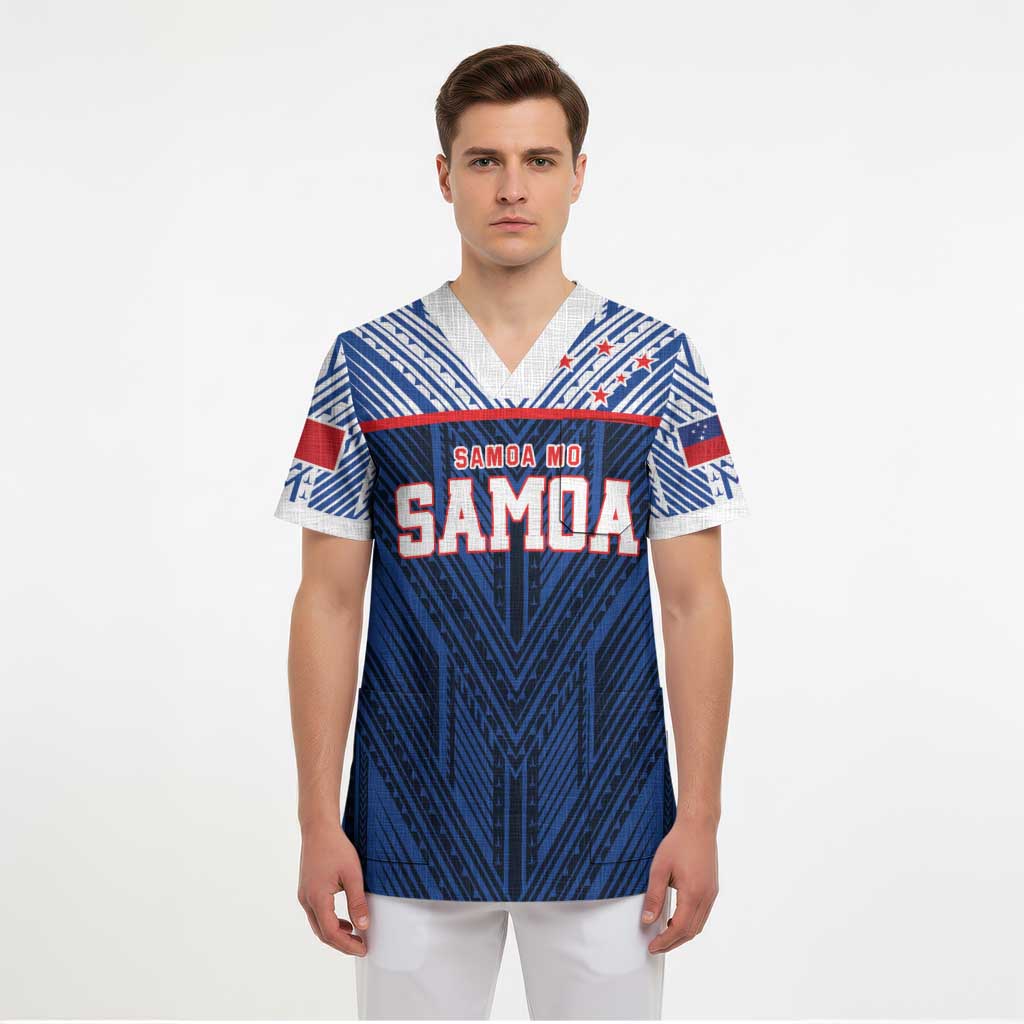 Custom Rugby Toa Samoa Scrub Top Samoa mo Samoa Island Warrior Pride - Polynesian Pride
