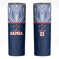 Custom Rugby Toa Samoa Skinny Tumbler Samoa mo Samoa Island Warrior Pride - Polynesian Pride