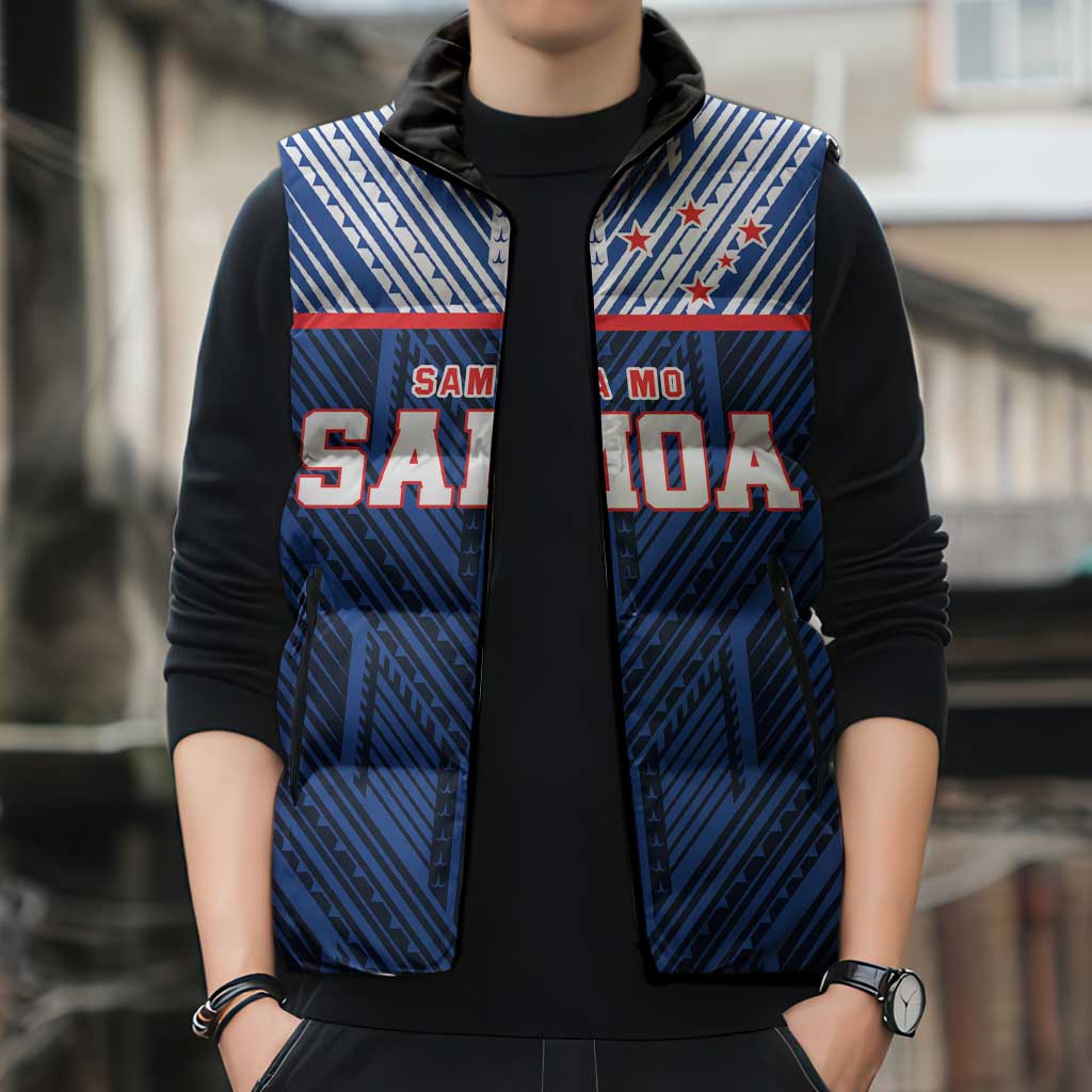 Custom Rugby Toa Samoa Sleeveless Puffer Jacket Samoa mo Samoa Island Warrior Pride - Polynesian Pride