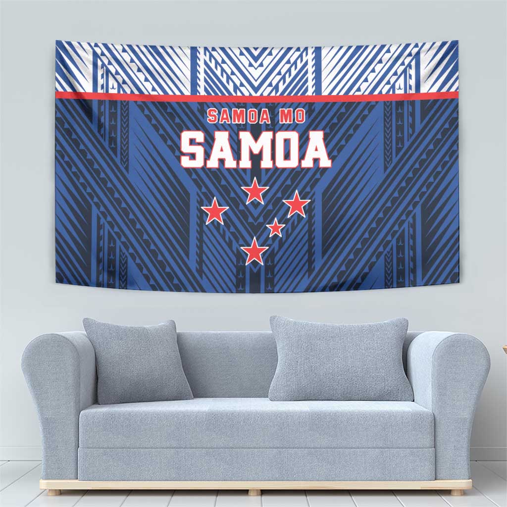 Rugby Toa Samoa Tapestry Samoa mo Samoa Island Warrior Pride - Polynesian Pride