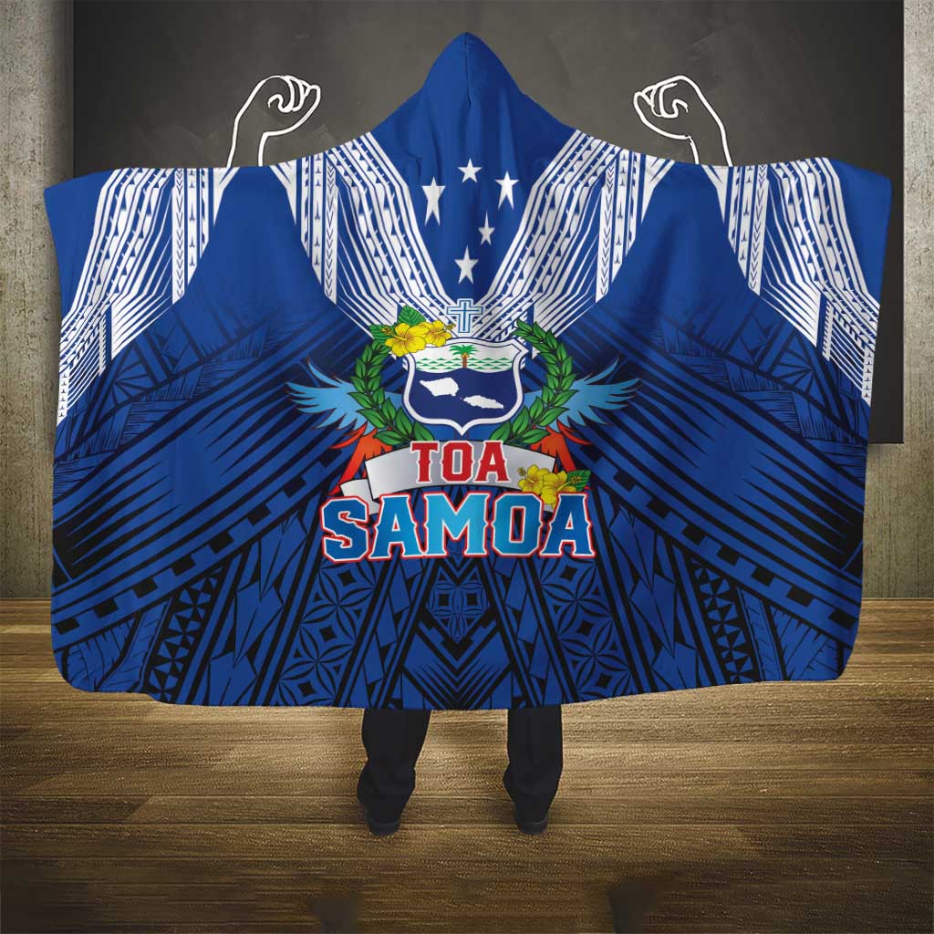 Rugby Toa Samoa Hooded Blanket Samoa mo Samoa Strength in Tatau - Polynesian Pride
