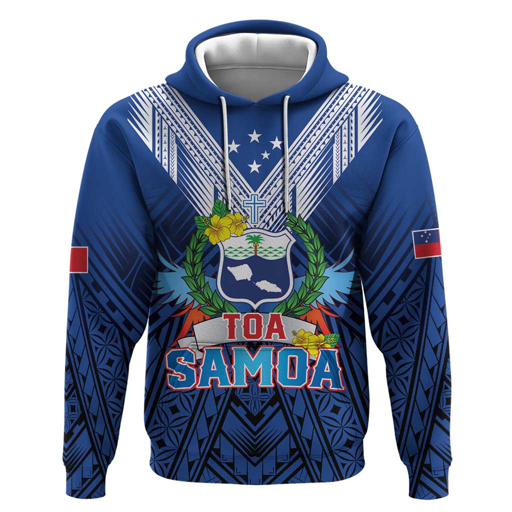 Custom Rugby Toa Samoa Hoodie Samoa mo Samoa Strength in Tatau - Polynesian Pride