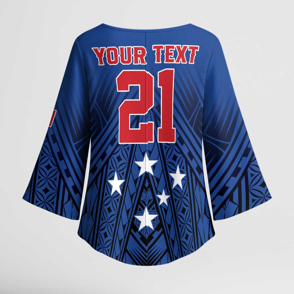 Custom Rugby Toa Samoa Kimono Sleeve Blouse Samoa mo Samoa Strength in Tatau - Polynesian Pride