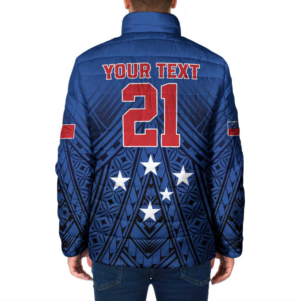 Custom Rugby Toa Samoa Padded Jacket Samoa mo Samoa Strength in Tatau - Polynesian Pride