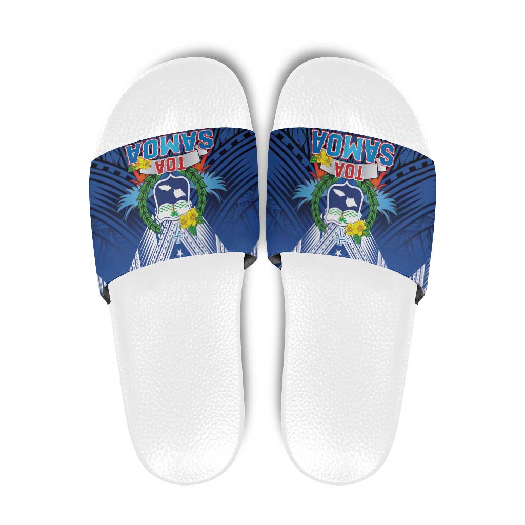 Rugby Toa Samoa Slide Sandals Samoa mo Samoa Strength in Tatau - Polynesian Pride