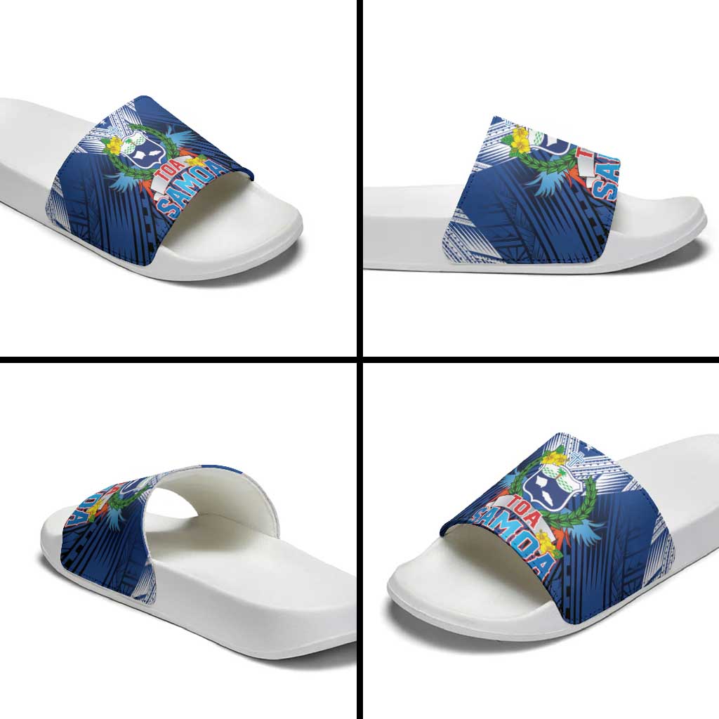 Rugby Toa Samoa Slide Sandals Samoa mo Samoa Strength in Tatau - Polynesian Pride